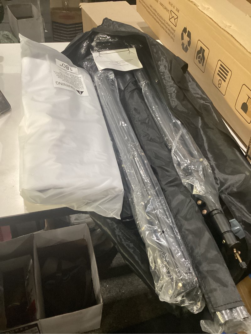Condition photo showing New/Like New for 180 inch outdoor projector screen with stand: voopvor portable projection screen and stand, indoor rear front movie screen 16:9 4k hd, with carry bag, height adjustable for home theater rvs camping 180 inch 180 inch
