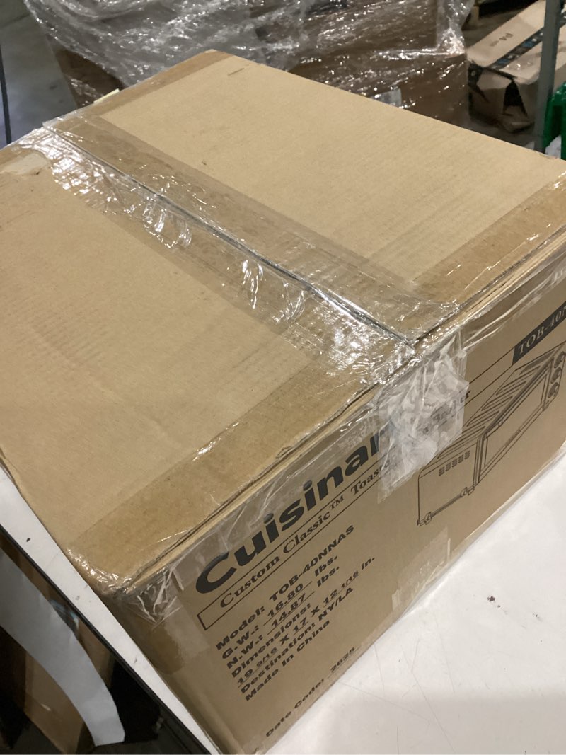 Condition photo showing Good Condition for Cuisinart Custom Classic Toaster Oven Broiler, 1800 Watt Countertop Toaster Oven to Bake, Broil, and Toast, Non-Stick Interior, Consistent Toast Control, Brushed Stainless Steel/Black, TOB-40N