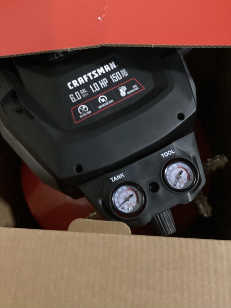 Condition photo showing Good Condition for craftsman 6-gallon portable electric 150 psi pancake air compressor
