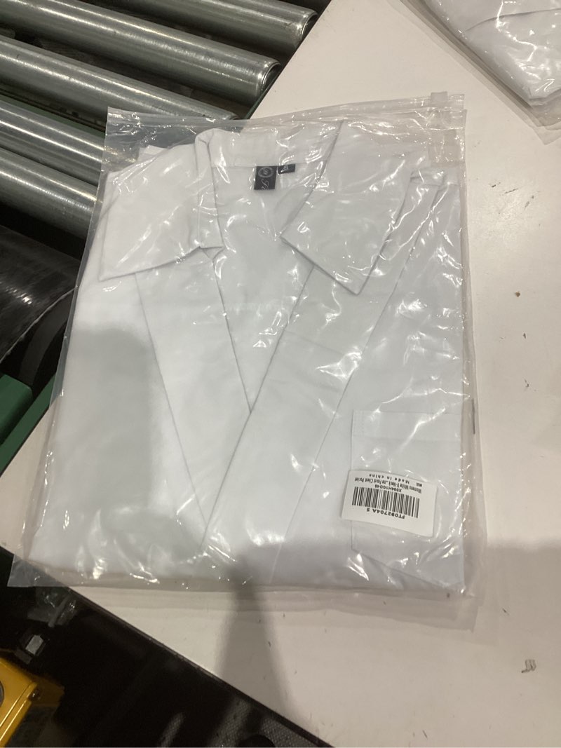Condition photo showing New/Like New for Womens White V Neck Blouse Shirt Short Ruched Sleeves Niche Casual Tops with One Front Chest Pocket