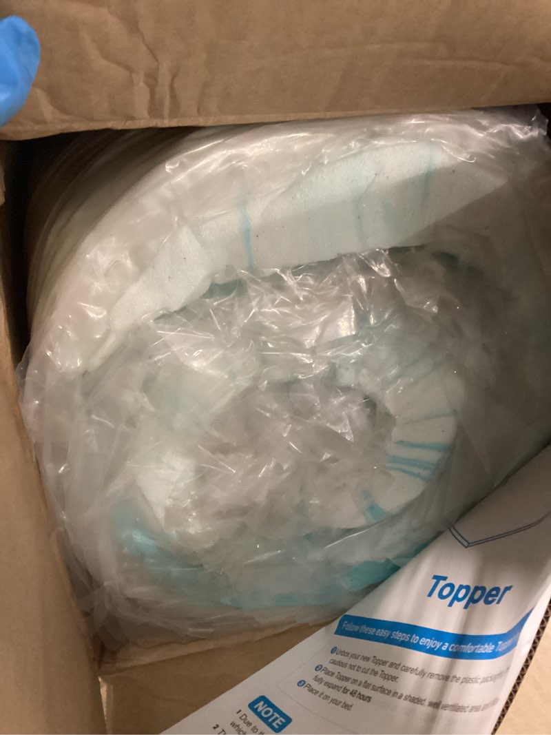 Condition photo showing Good Condition for Memory Foam Mattress Topper Queen - 3 Inch Gel Infused Bed Toppers, Pressure Relief Mattress Pad, CertiPUR-US Certified 3 Inch Queen Blue