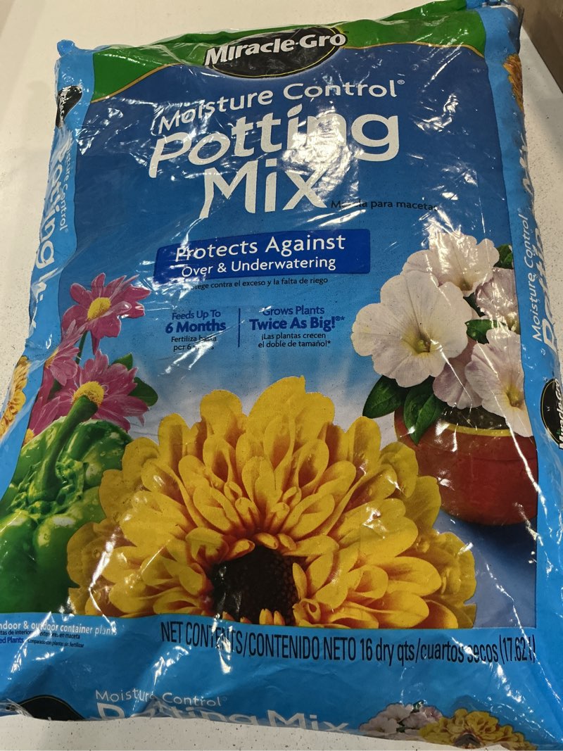 Condition photo showing New/Like New for miracle-gro moisture control potting mix, for container plants, protects against over- and under-watering, 16 qt.