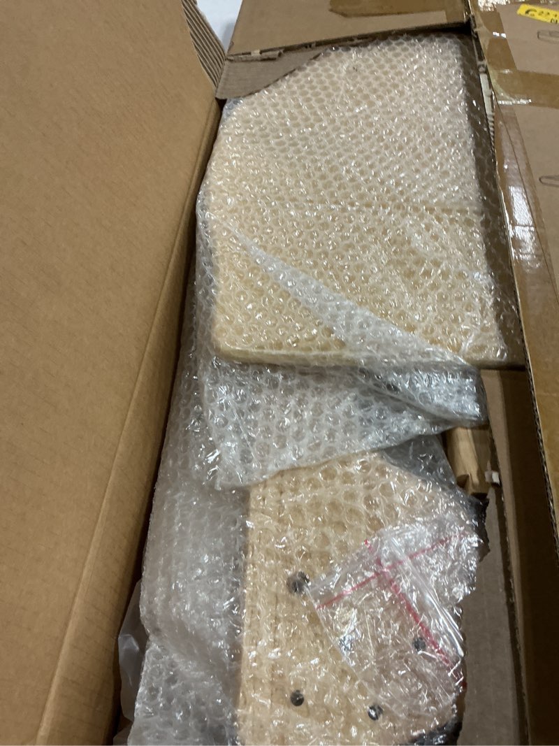 Condition photo showing New/Like New for Wooden High Chair with Tray–Adjustable & Convertible Highchair for Toddlers,Children&Adults–Includes Safety Harness–Waterproof–Natural Wood(Geometric Pink & White Cushion)