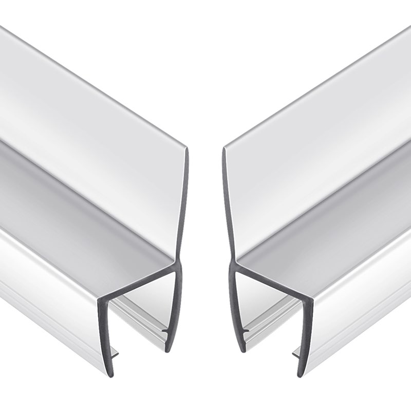 2-pack butecare frameless shower door side seal strip for 1/2\" glass doors, vertical polycarbonate h