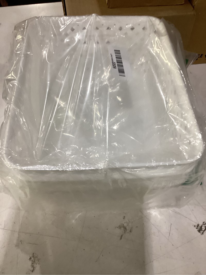 Condition photo showing New/Like New for maxgear organization and storage 3 packs, plastic bins organizer bins, basket organizer for home and office, medium medium white