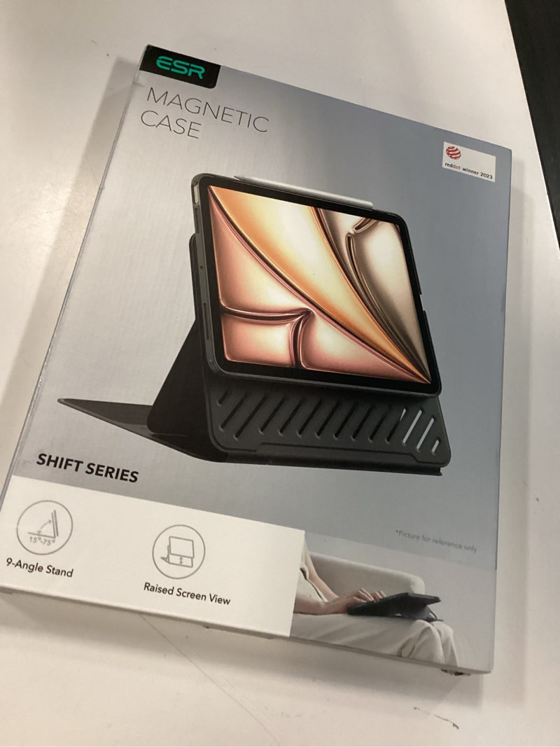 Condition photo showing New/Like New for esr for ipad a16 case, ipad 11th/10th generation case (2025/2022), removable magnetic cover, adjustable portrait/landscape stand with raised screen view, 9 standing angles, black