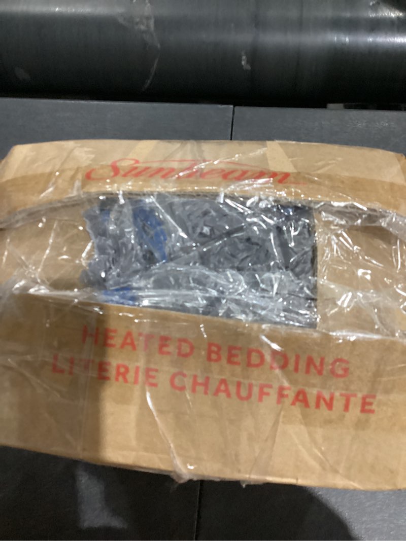 Condition photo showing As Is for Sunbeam Electric Royal Posh Velvet Heated Blanket, 12 Heat Settings, 12-Hour Selectable Auto Shut-Off, Fast Heating, Warm and Lush, Champagne Color, King, 90" x 100" Champagne King (90" x 100")