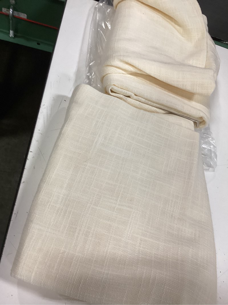 Condition photo showing Good Condition for quince cotton sheer curtain set ivory (48”x108)  set of 2)