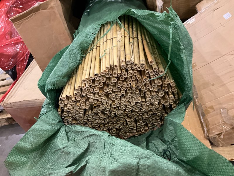 Condition photo showing As Is for Forever Bamboo Jumbo Reed Bamboo Screen Fencing Privacy Fence Backyard Divider Decorative Reed Garden Fencing Natural Finish 6 ft H x 16 ft L, (20-BR6) Tan