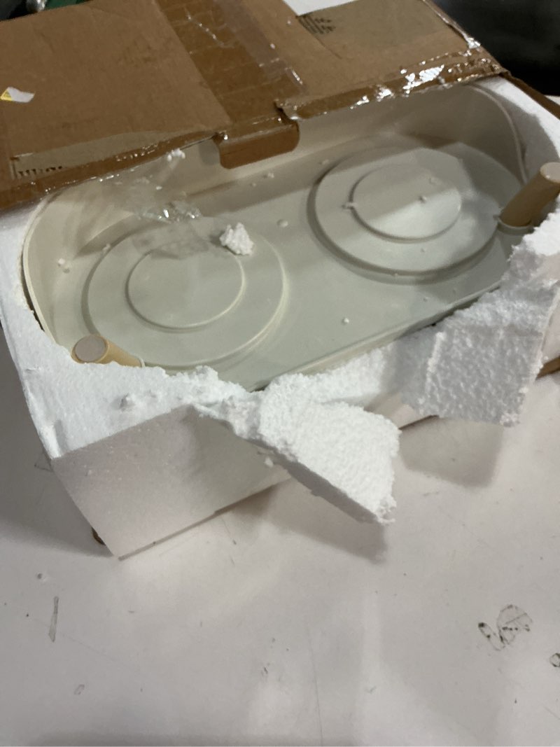 Condition photo showing Good Condition for elevated ceramic dog bowl set - double dog feeding bowls with stand splash proof - raised dishes for food and water - ideal for small to medium dogs - 2 x 850 ml - 28.74 oz medium grey