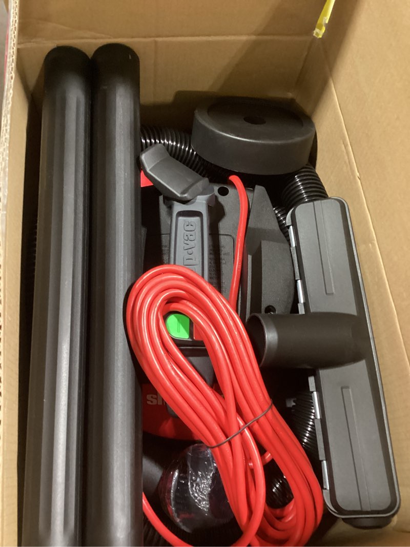 Condition photo showing As Is for shop-vac 4-gallon 6 hp corded wet/dry shop vacuum with accessories included