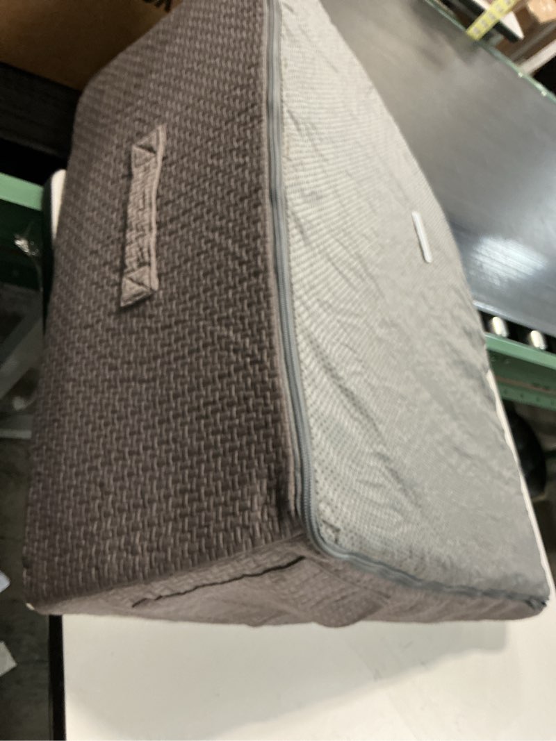 Condition photo showing As Is for Wedge Pillow for Headboard, 10’’ Triangle Elevated Bed Wedge Pillow for Acid Reflux Relief, Sleeping, Post Surgery, Back Pain Relief, Snoring, Soft Memory Foam Top & Washable Breathable Cover, Grey Grey 24x24x10 In