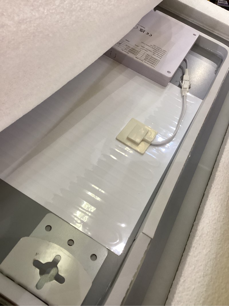 Condition photo showing Good Condition for LED Bathroom Mirror, 19x27 in Vanity Mirrors with Backlit Lights for Shaving, Fogless Makeup Mirror Wall Mounted with Demister, Dimmable 3 Color Lighting, IP54, Vertically Only Anti-fog + Dimmable + 3 Colors 19.3"L x 27.2"W