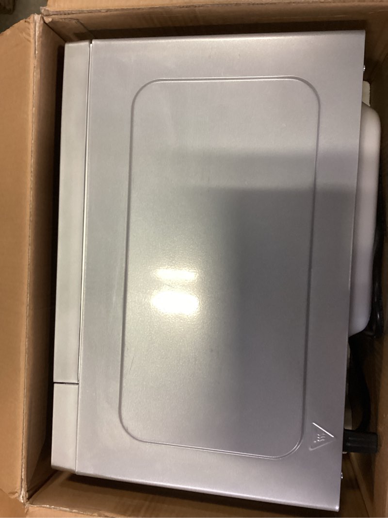 Condition photo showing As Is for Total Chef 0.7 Cu Ft Microwave Oven - Countertop Small Kitchen Appliance, Stainless Steel Microwave with Digital Touch, Pre-Set Functions, 10” Turntable, 700 Watt