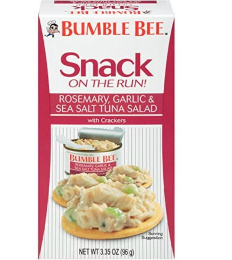 BUMBLE BEE Snack On The Run! Rosemary, Garlic & Sea Salt Tuna Salad with Crackers Kit, High Protein Snack Food, Canned Tuna, Healthy Snacks for Adults, 3.35 Ounce Kit (Case of 12) (B01JLHFXAY)(Best by 11/25)