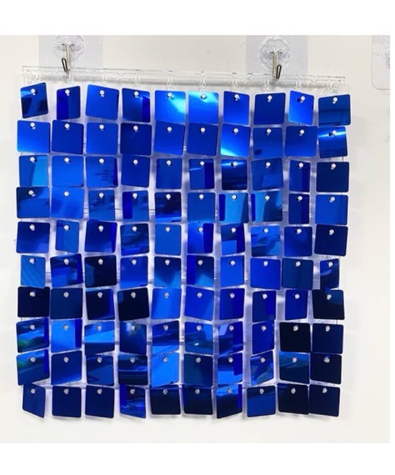 Shimmer Wall Panels / Clip Hole Backing & Square Sequins - Royal Blue