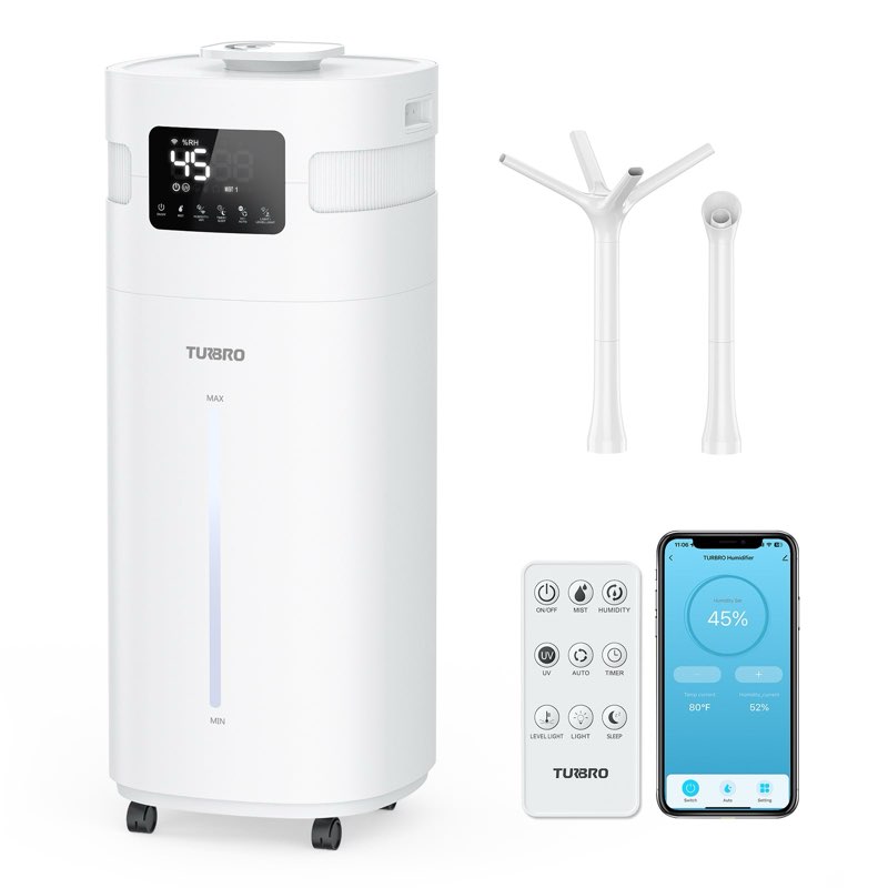 TURBRO Commercial Humidifier, WiFi-Enabled, 5.3Gal/20L Ultrasonic