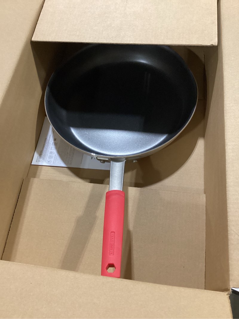 Condition photo showing Good Condition for tramontina professional 14-inch non stick extra large frying pan, heavy-gauge aluminum skillet with reinforced nonstick coating, red handle, dishwasher and oven safe nonstick (red handle) 14 inch