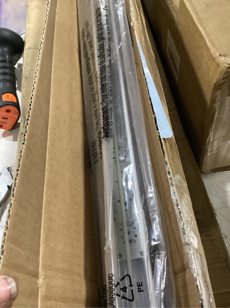 Condition photo showing As Is for persilux cordless zebra blinds for windows free-stop window blinds (34" w x 64" h, white) dual layer light control for day and night, light filtering sheer shades for home, bedroom, easy to install 34"w x 64"h white