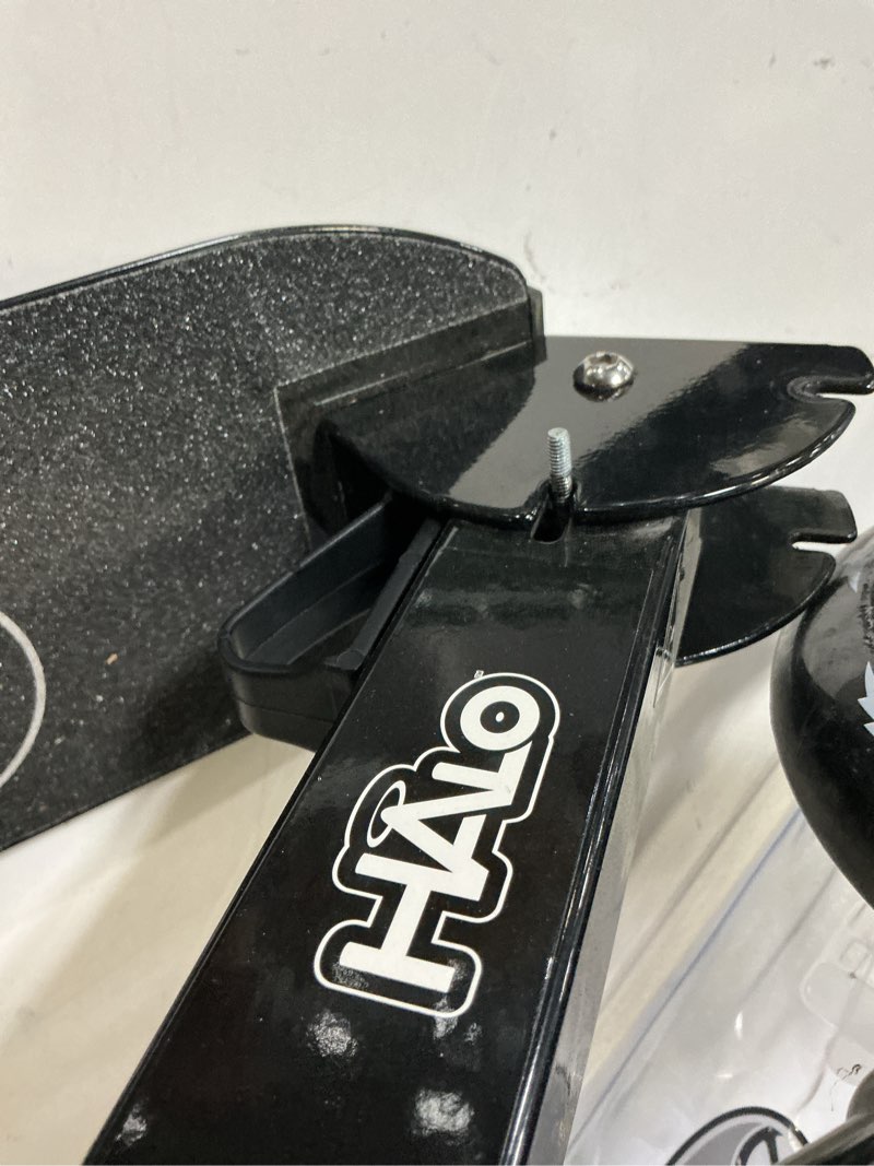 Condition photo showing As Is for halo rise above supreme big wheel (8") scooter - black - adults and kids - no assembly - unisex
