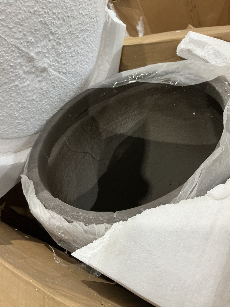 Condition photo showing As Is for tusco products rr30es rolled rim collection planter, 30", espresso espresso 30"