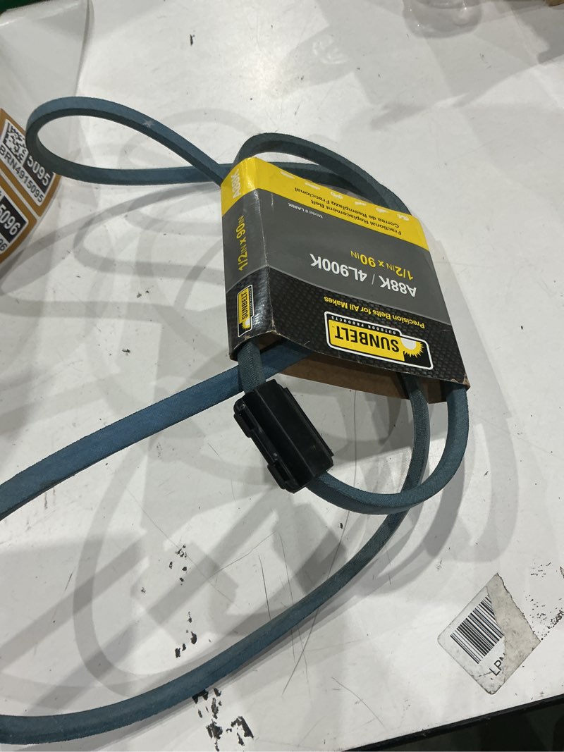 Condition photo showing As Is for sunbelt 1/2-in x 90-in deck/drive belt, multiple, replaces oem part number a88k, 4l900k