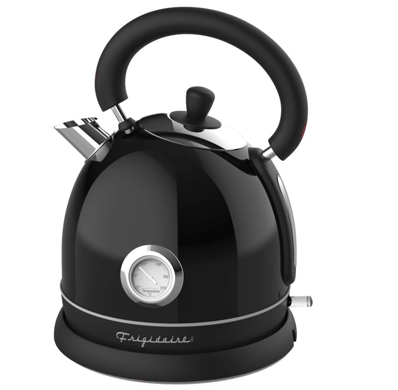 Frigidaire Retro Electric Water Kettle Stainless Steel 1.8l, Fast Boiling, Bpa-free, Black