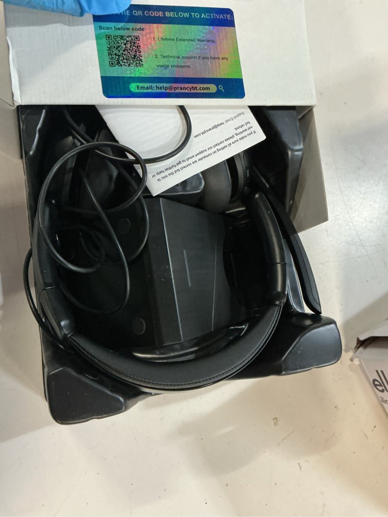 Condition photo showing Good Condition for (2025 upgraded) wireless headset with mic for work, bluetooth headset with noise canceling microphone with dongle, charging base & mic mute, wireless headphones for work from home/pc/computer black