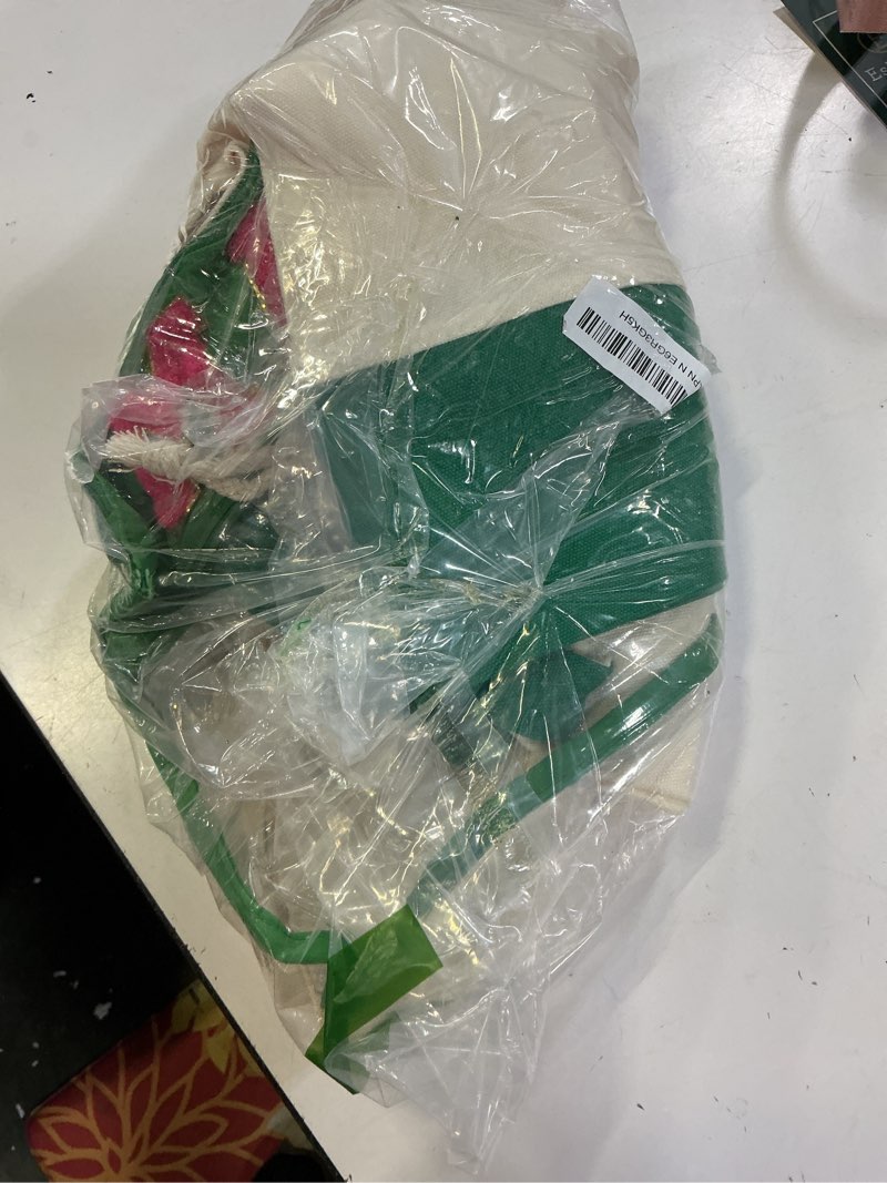 Condition photo showing Good Condition for 3 pcs empty mahjong canvas bag gift embroidered american mahjong set incl tiles bag and racks & pushers drawstring bags(green,regular) green regular