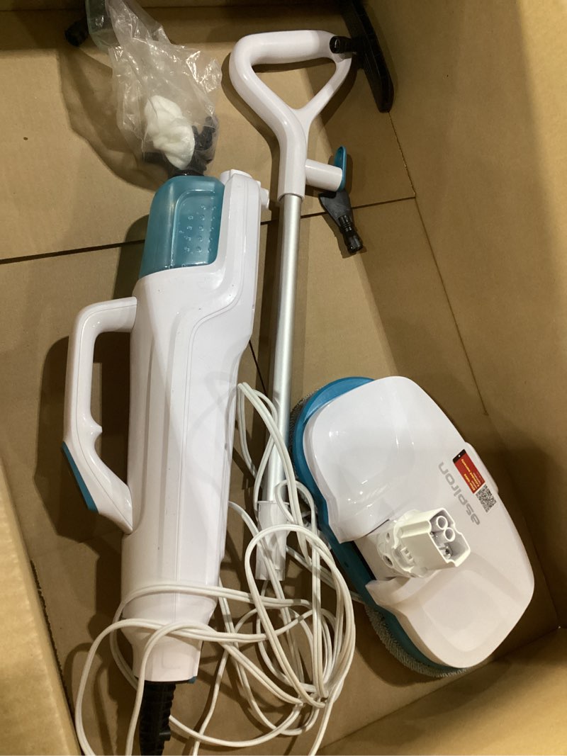 Condition photo showing Good Condition for steam mop,10-in-1 scrub mop & handheld steamer,15s heat-up,multifunctional electric cleaner for home use,hard floor cleaner,2 modes,led light,removable 500ml water tank,carpets,floors,cars,tiles,crack