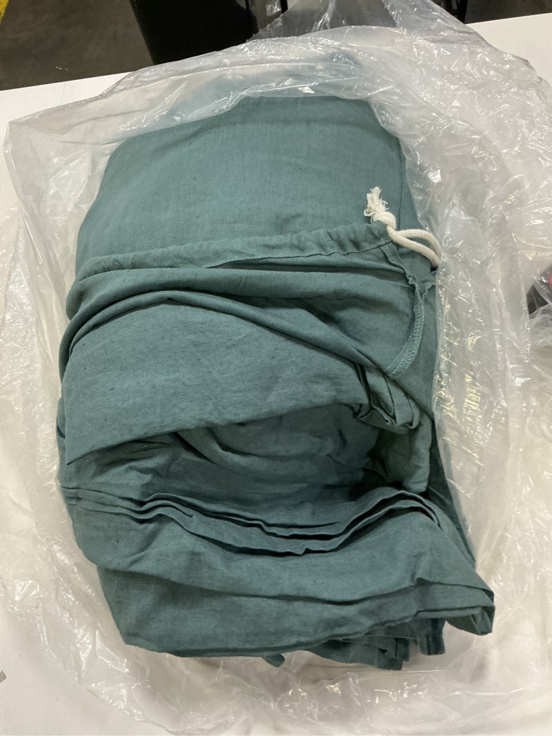 Condition photo showing As Is for quince european linen sheet set, king, ocean