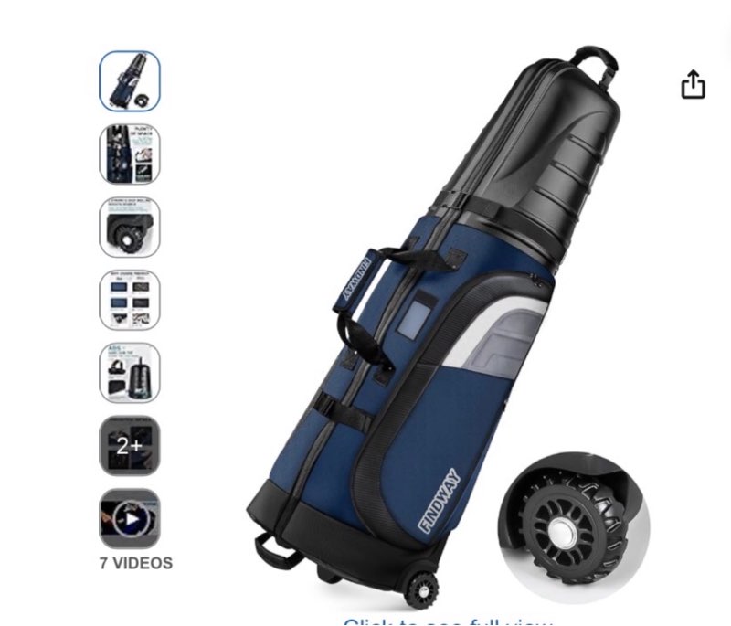 findway golf travel bags for airlines with wheels and abs hard case top, protect your clubs, waterproof 1680d oxford fabric and oversize tank wheels, lightweight and easy to maneuver