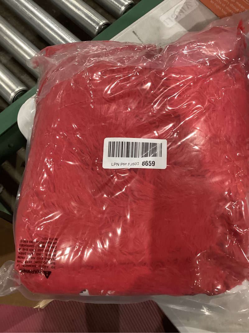 Condition photo showing Good Condition for DETUM Red Rug 2x6 Feet - Fluffy Red Runner Rugs for Bedroom Shaggy 2' X 6' Living Room Rug Soft Rugs for Kids Room Non-Slip Nursery Office Dorm Washable Carpets Home Decor 2' x 6' Red