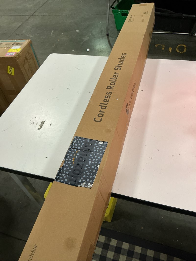 Condition photo showing New/Like New for grandekor no drill no tools blackout roller shades - 23.5"x64" textured-white | free-stop cordless blinds with uv protection | custom fit for home, bedroom, office, living room blackout-textured-white 23.5"w x 64"h