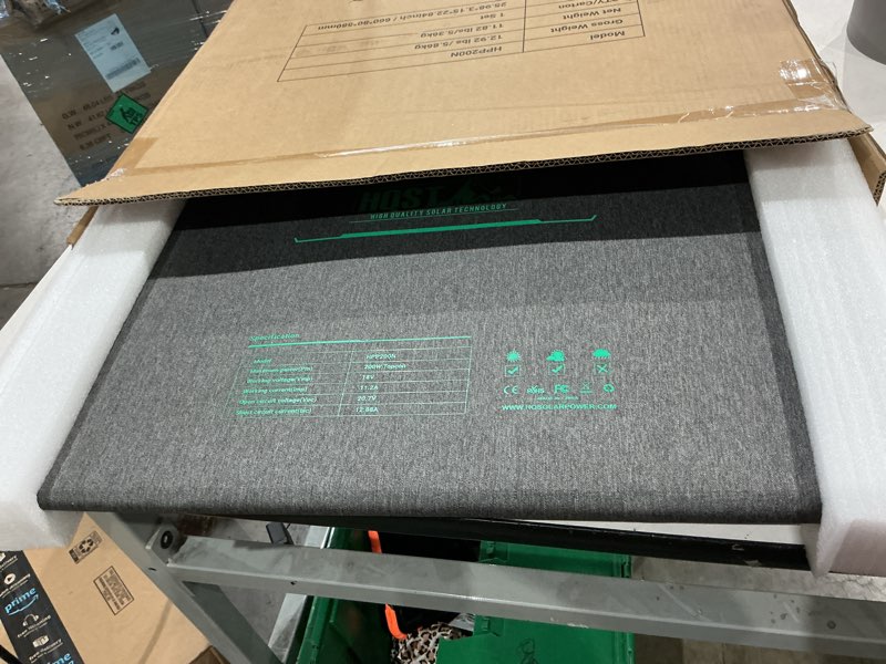 Condition photo showing Good Condition for hqst 200w ultra-light portable solar panel for power station & solar generator, 25% high efficiency n-type solar charger, ip67 waterproof, foldable with kickstands for camping, rv, off-grid, emergency