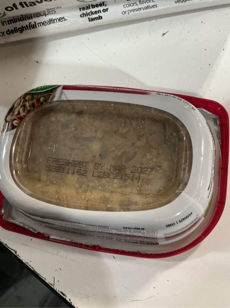 Condition photo showing New/Like New for (freshest by  mar/ 2027)purina beneful prepared meals lamb, chicken & beef stew wet dog food - 10oz/12ct variety pack