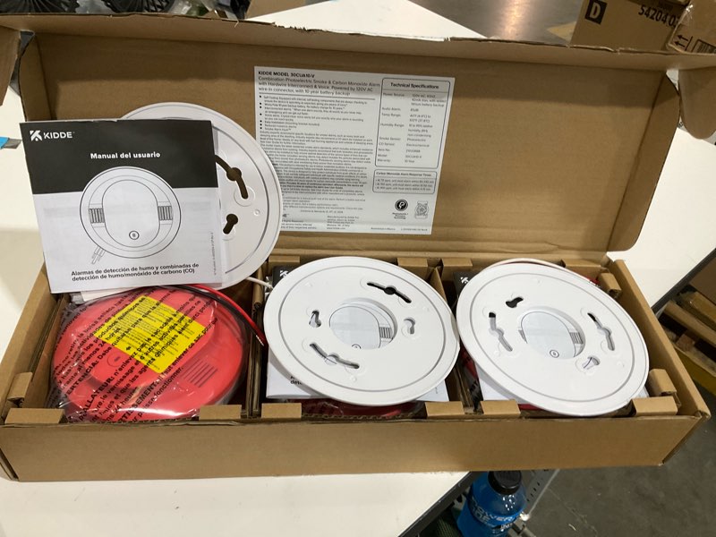 Condition photo showing Good Condition for kidde hardwired smoke & carbon monoxide detector for home, voice alerts, 10-year battery backup, 3-pack 3 pack