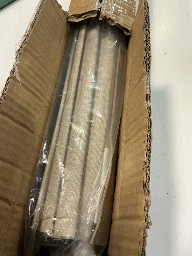 Condition photo showing Good Condition for unishades 100% blackout no tools no drill cordless roman shades for windows, size 25 3/4" w × 60" h (for windows 26" w × 60" h) blackout - beige blackout - beige 26" w × 60" h