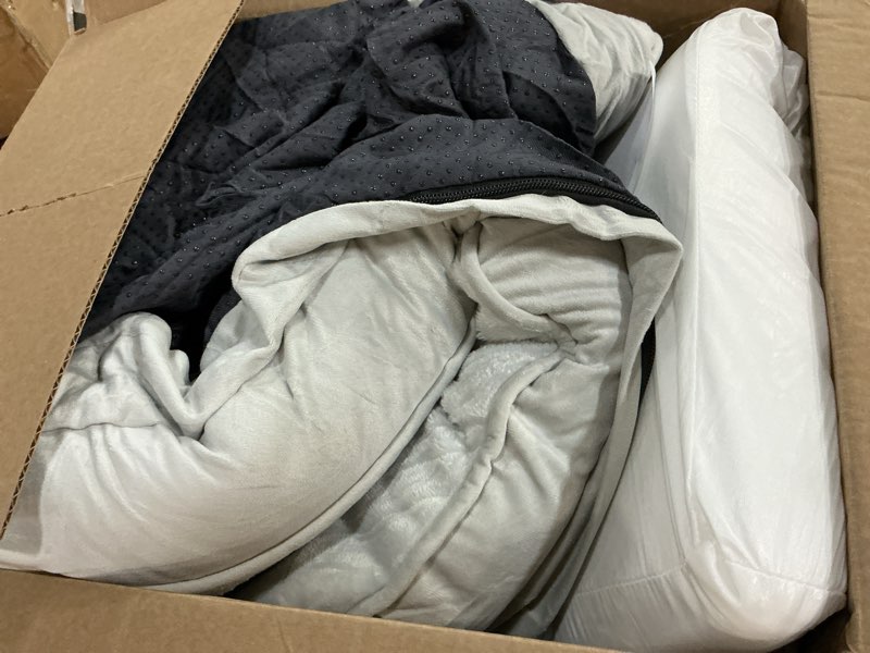 Condition photo showing As Is for bedsure orthopedic dog bed medium size dogs - washable medium dog cat bed waterproof, comfort pet couch sofa with washable removable cover, pets bed with nonskid bottom, light grey, 28" 28"l x 23"w x 6.5"th ether grey