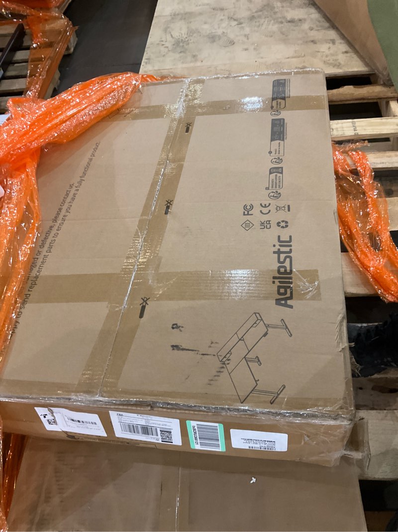 Condition photo showing Good Condition for Agilestic 63 x 55 INCH L Shaped Electric Standing Desk with 2 Drawers, Ergonomic Adjustable Height Desk with Storage, Corner Desk Sit Stand up Computer Table for Work Office Home, Dark Wlalnut Drawers-dark Walnut 63 * 55 Inch