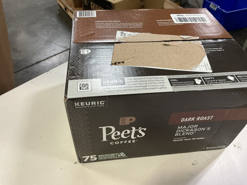 Condition photo showing New/Like New for (Bb:12.21.2026)Peet's Coffee, Dark Roast Keurig K-Cup Pods - Major Dickason's Blend 75 Count (1 Box of 75 Pods) Major Dickason's Blend 75 Count (Pack of 1)