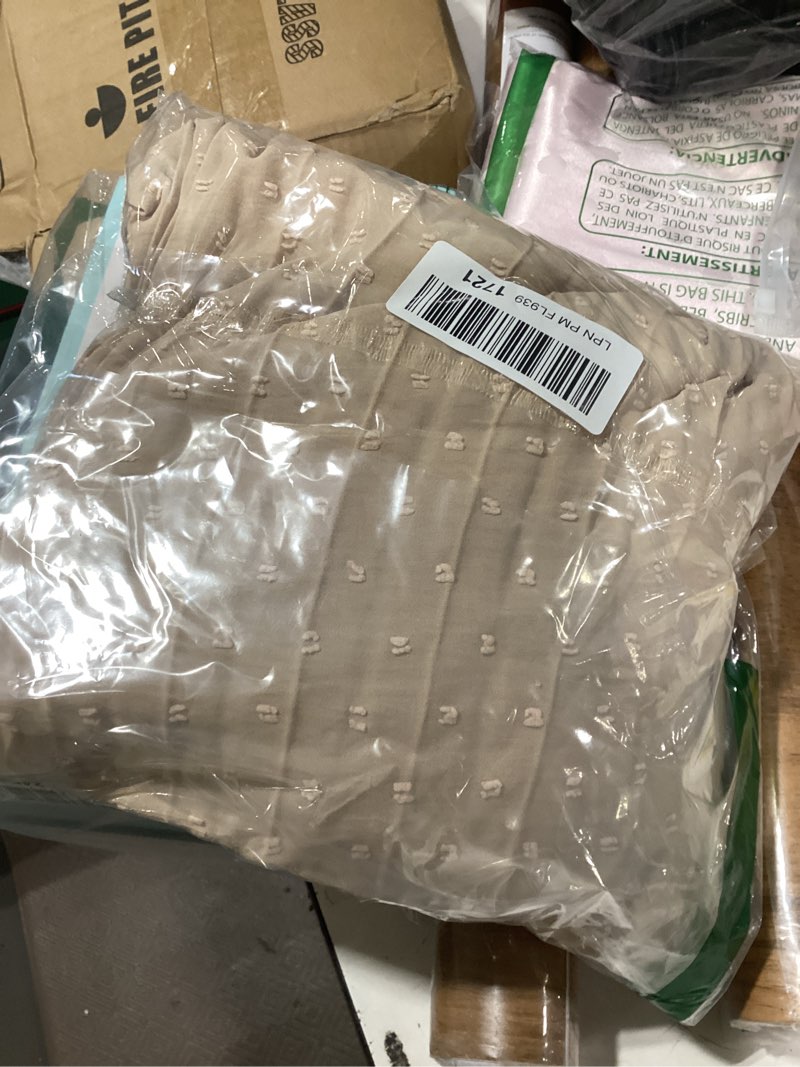 Condition photo showing New/Like New for prettygarden women's 2026 spring fall midi dress casual long sleeve v neck swiss dot pleated a line flowy dresses large khaki