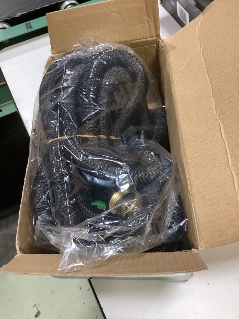 Condition photo showing Good Condition for flexi hose expandable garden hose with 8 function nozzle, 50ft - lightweight retractable garden hose, water hose - no-kink flexibility, 3/4 inch solid brass fittings and double latex core 50ft black