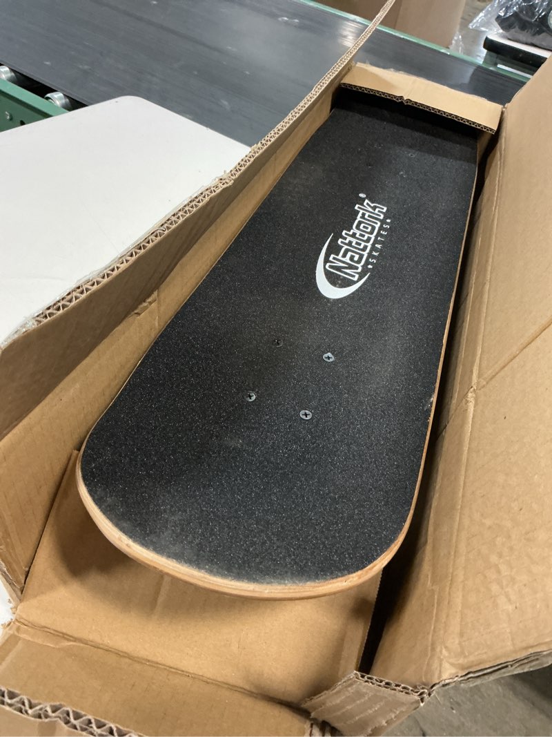 Condition photo showing Good Condition for nattork 31 inch complete skateboard with pu wheels, wood 9 layer canadian maple trick board for boys girls youth teens for beginners checkered