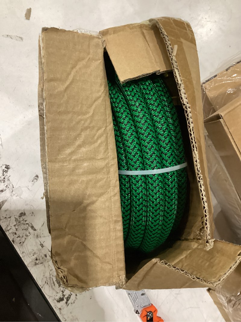 Condition photo showing New/Like New for 30ft heavy duty garden hose, non-expandable flexible kink-resistant water hose, high-density fabric, leak-proof metal connector for patio lawn car wash