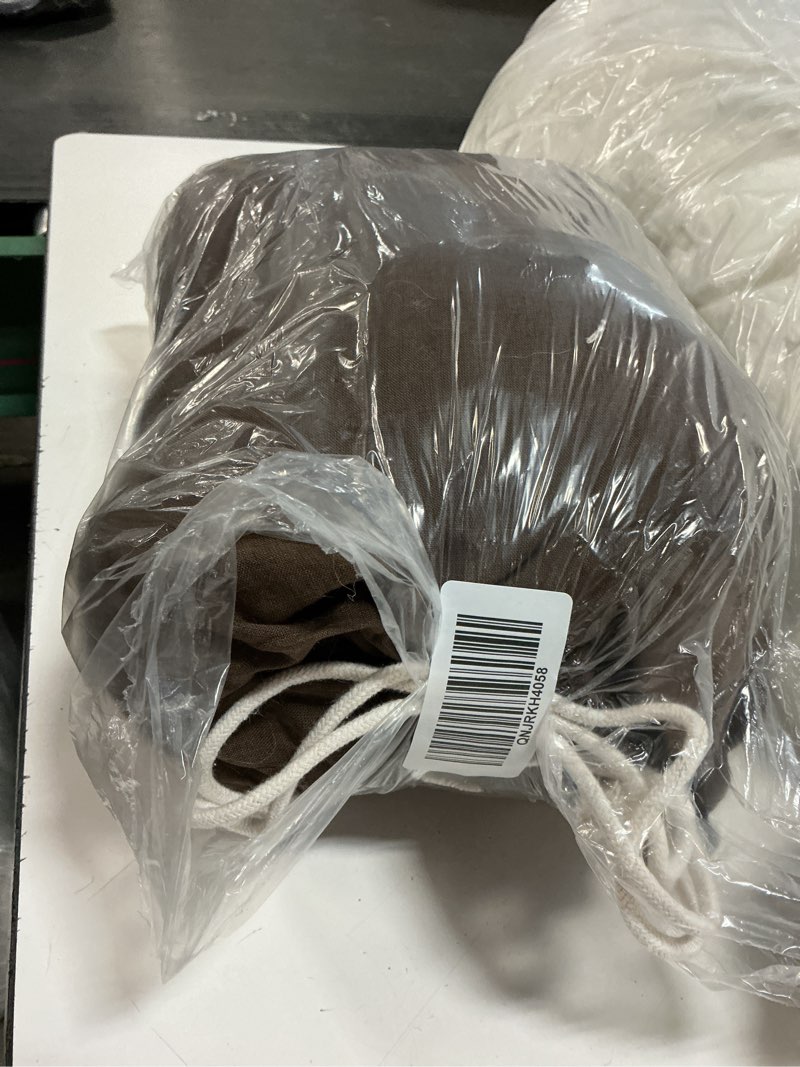 Condition photo showing As Is for european linen duvet cover set, full/queen, espresso