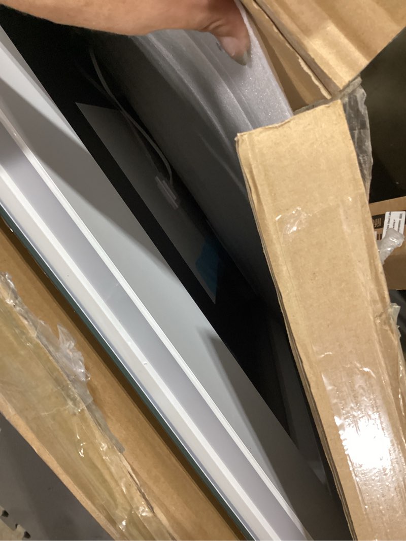 Condition photo showing Good Condition for metal framed mirror, stepless dimmable, anti-fog, hd reflection, shatter-proof, memory, 3 colors, double led vanity mirror. 48\"l x 40\"w brushed nickel frame