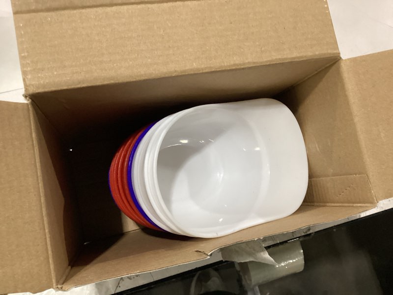 Condition photo showing New/Like New for baderke ice cream dessert baseball cap bowls baseball helmet snack bowl 8 oz mini party cap bowls helmet chip sundae plastic cups for birthday party supplies(red, dark blue, white,18 pack) 1 red, dark blue, white