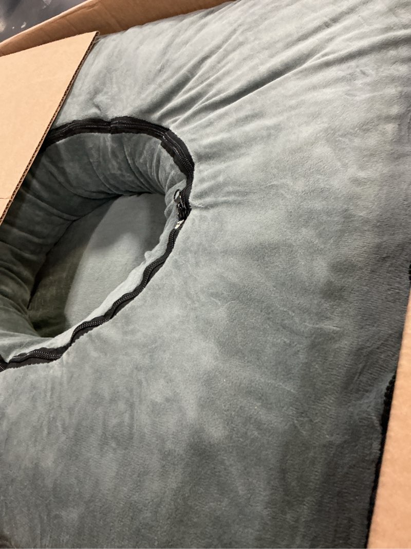 Condition photo showing As Is for pregnancy pillows for sleeping, 44.5 inch pregnancy massage pillow full body pillow with leg pillow & removable cover - support for back, legs, belly, hips for pregnant women (dark grey)
