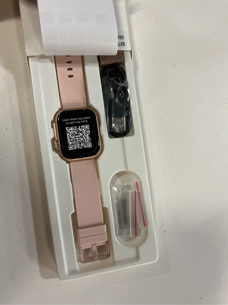 Condition photo showing Good Condition for smart watch for women men fitness: smart watch for iphone&android bluetooth call with spo2 sleep heart rate monitor,ip68,fitness tracker with 120+sport,reloj inteligente 30 day+battery life, 2 bands 1.85 gold-pink